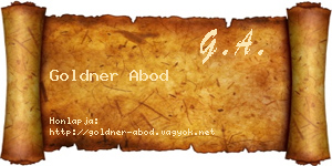 Goldner Abod névjegykártya